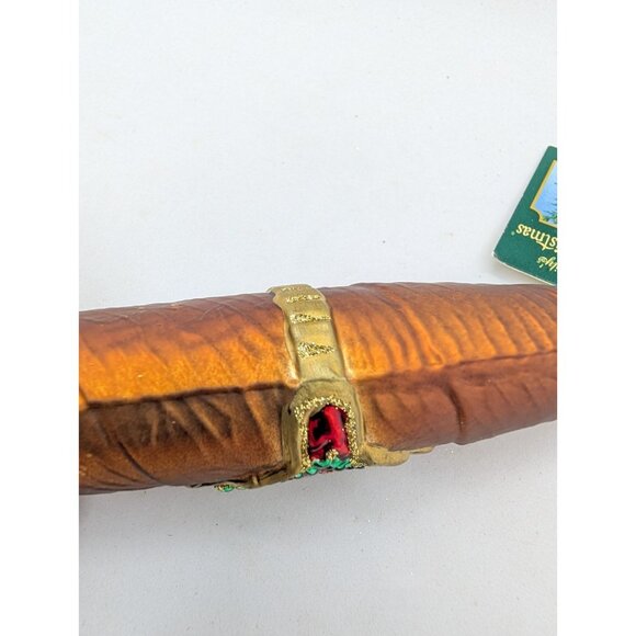 Old world Christmas Ornament 'The Cigar" with tag 5.25" glass hanging tree - Picture 2 of 14